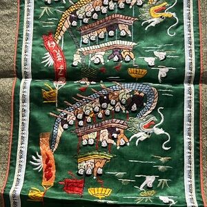 Embroidered Green Dragon Bedding Sheet